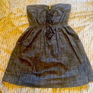 Strapless jean dress
